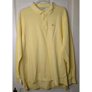 Brooks Brother Golden Fleece Yellow Polo Shirt Long Sleeve USA Logo Size XL(744)